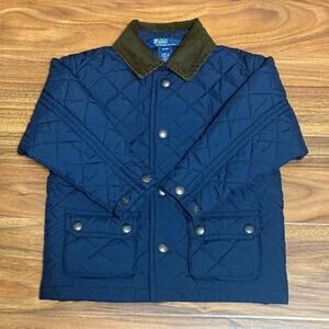 Polo Ralph Lauren Navy Blue/ Brown Diamond Quilted Jacket-  SZ 24 M